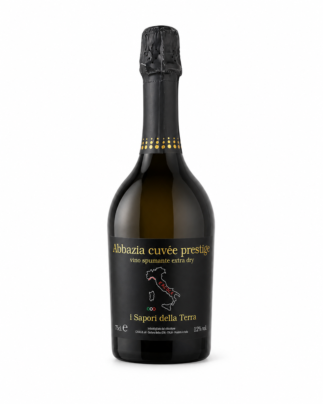 Botella de vino espumante Abbazia Cuvée Prestige Extra Dry